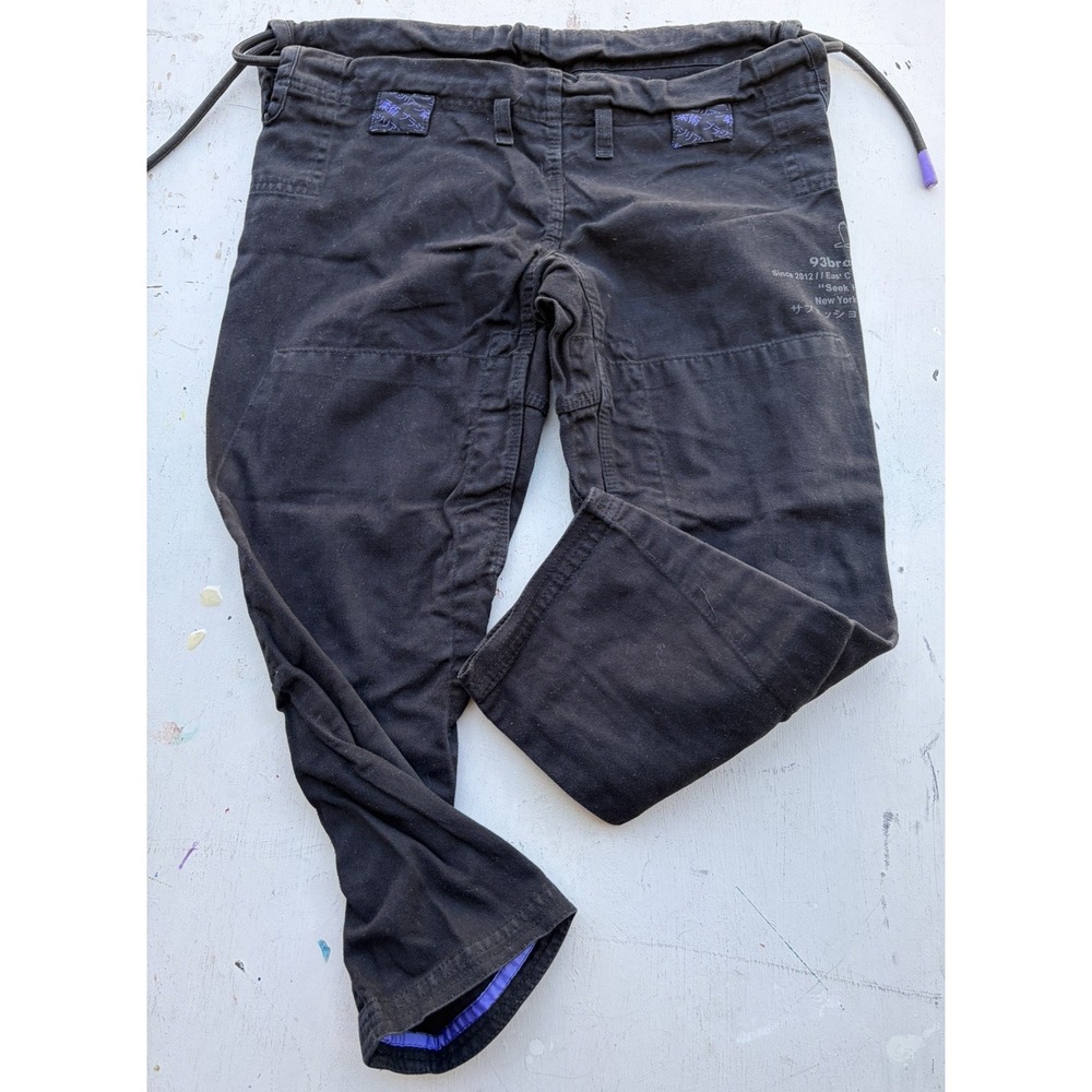 Unisex 93brand Pants Black Solid OS String Active Gym MMA Jiu Jitsu BBJ‎ F2 Grap
